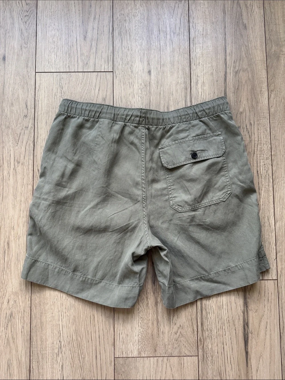 Banana Republic Linen Blend Drawstring Shorts Olive Green Men’s Medium Pockets